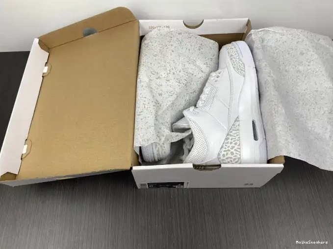 MaikeSneakers PS Retro 3 Jordan Air 'Triple White' 429487-111 0505